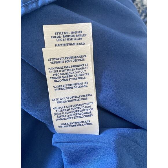 Joie Women's Medium Limited Edition Blue Tiered Parisian Pasiley Maxi Dress - Picture 11 of 11